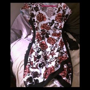 Piped Floral cocktail Dress